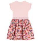 Girls Pink Ribbon Dress, 2, hi-res