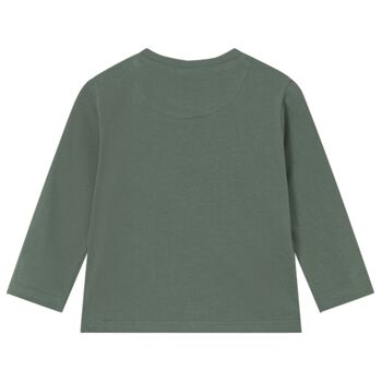 Younger Boys Green Fox Long Sleeve Top