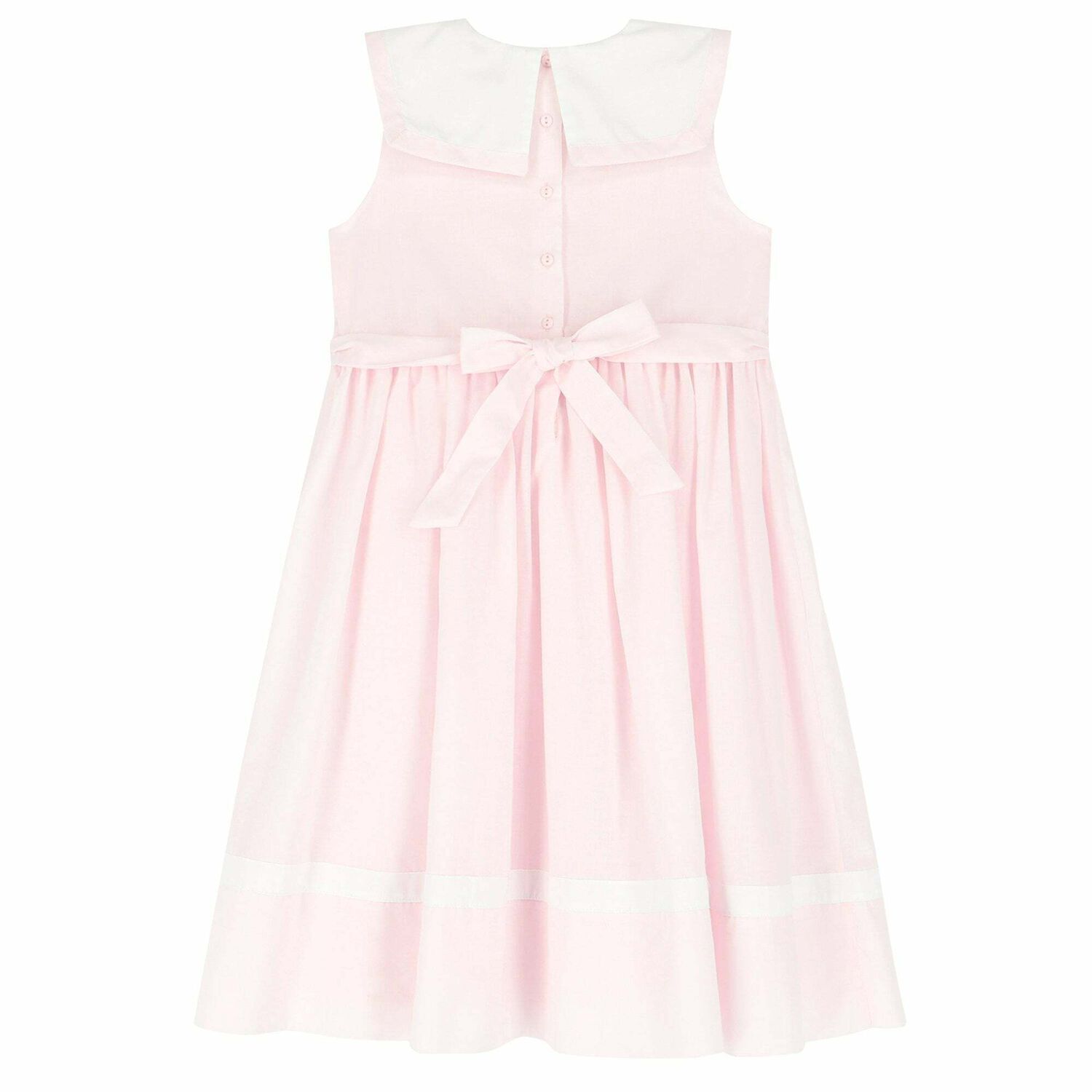 Girls Pink Smocked Dress, 1, hi-res