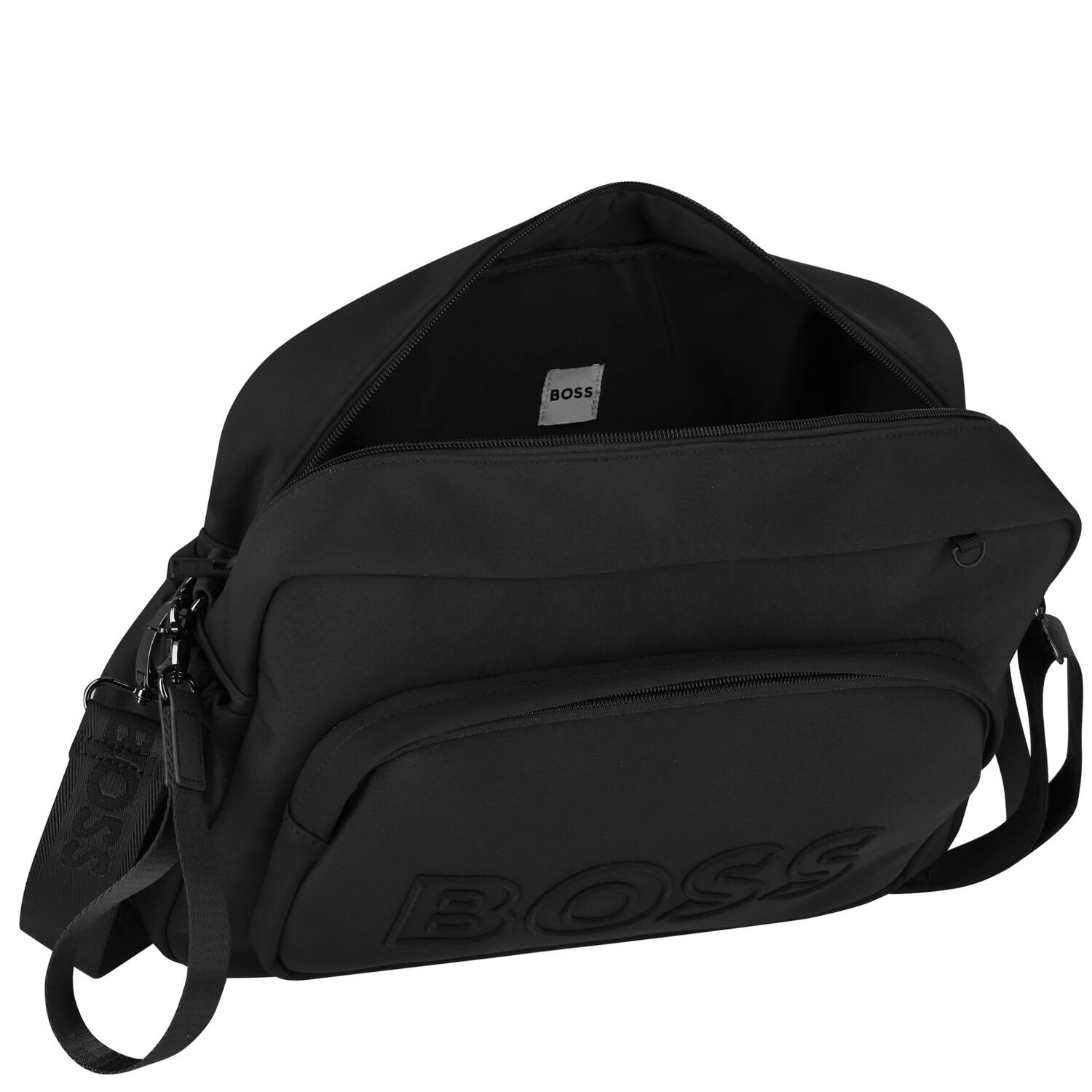 Black Logo Red Panda Baby Changing Bag, 1, hi-res