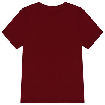 Boys Red Teddy Bear Logo T-Shirt