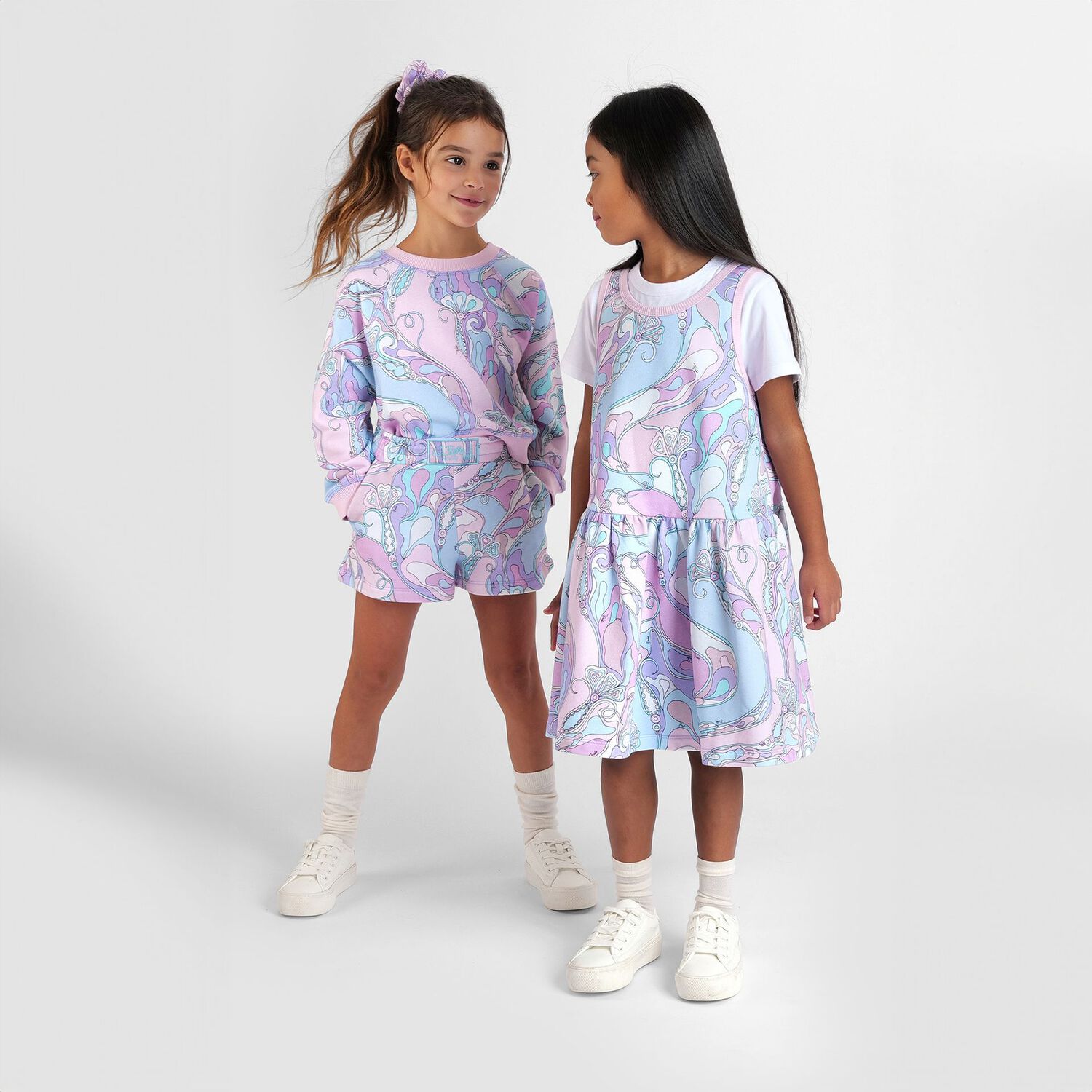 Girls Pink & Blue Orchidee Sweatshirt, 1, hi-res