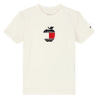 Ivory Apple Logo T-Shirt, 1, hi-res