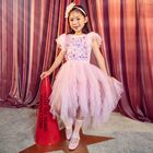 Girls Pink & Purple Ruffled Tulle Dress, 1, hi-res