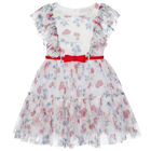 Girls Ivory Cherry Tulle Dress, 1, hi-res