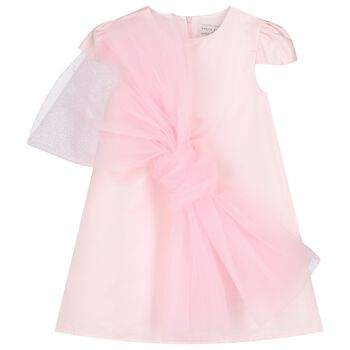 Girls Pink Bow Dress