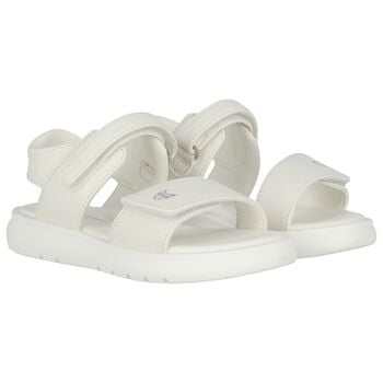 Girls White Logo Sandals
