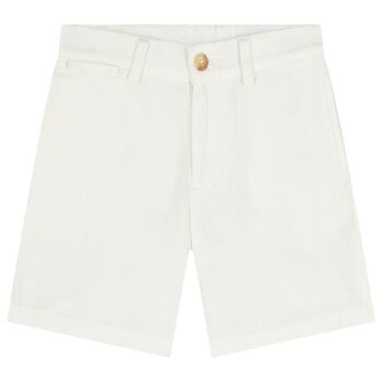 Boys White Logo Shorts