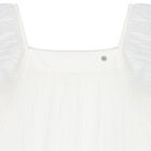 Girls White Pleated Tulle Dress, 1, hi-res