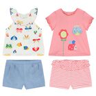 Baby Girls Multi-Colored Short Set (4 Piece), 1, hi-res