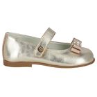 Younger Girls Gold Ballerina Bow Shoes, 1, hi-res