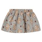 Younger Girls Grey Jacquard Teddy Bear Skirt, 1, hi-res