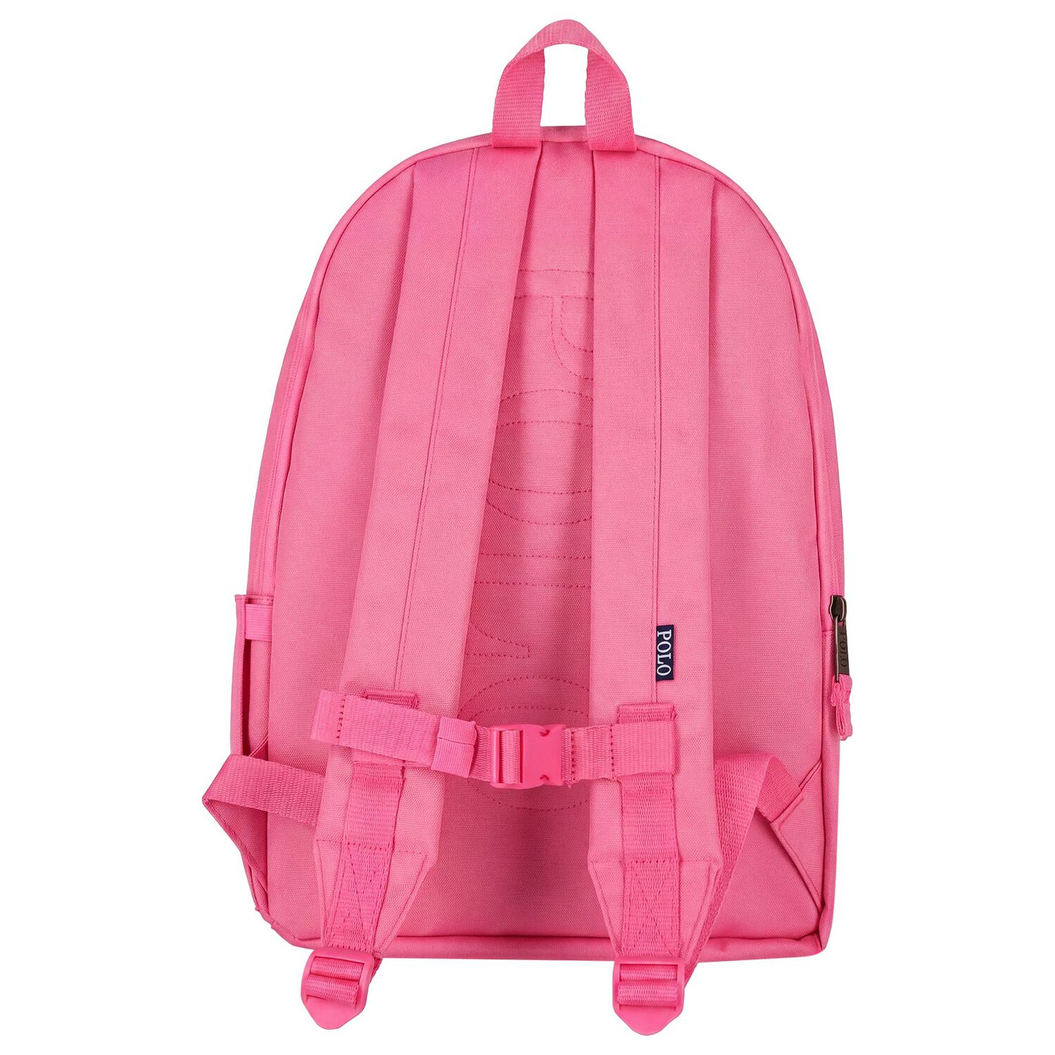 Girls Pink Canvas Polo Bear Backpack ( 44cm ), 1, hi-res