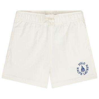 Boys White Logo Shorts