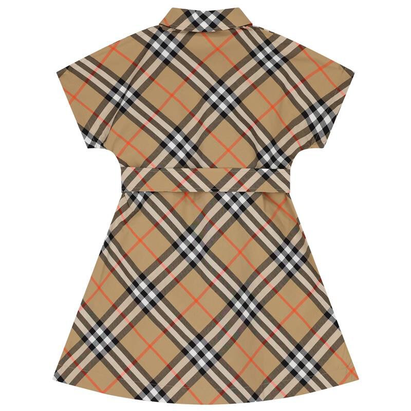ワンピース JUNIOR BURBERRY Dresses 8090538 B9368 Beige Burberry Girls Beige Check Dress | Junior Couture USA