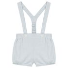 Baby Boys White & Blue Shorts Set , 1, hi-res