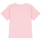 Girls Pink Teddy Bear Logo Long Sleeve Top, 4, hi-res