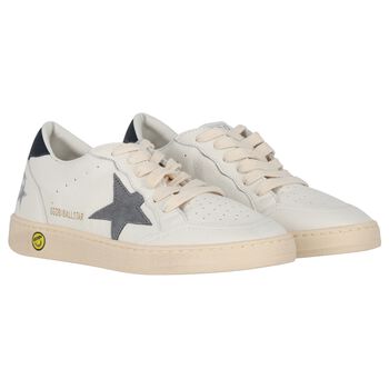 Ivory & Grey Logo Trainers