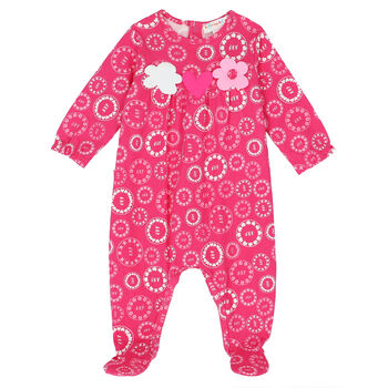 Baby Girls Pink Logo Babygrow