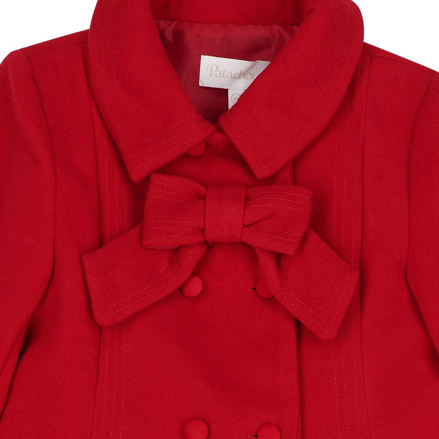 Girls Red Bow Coat , 1, hi-res