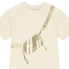 Girls Ivory & Gold Bag Dress, 2, hi-res