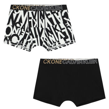 Boys Black Logo Boxer Shorts ( 2-Pack )