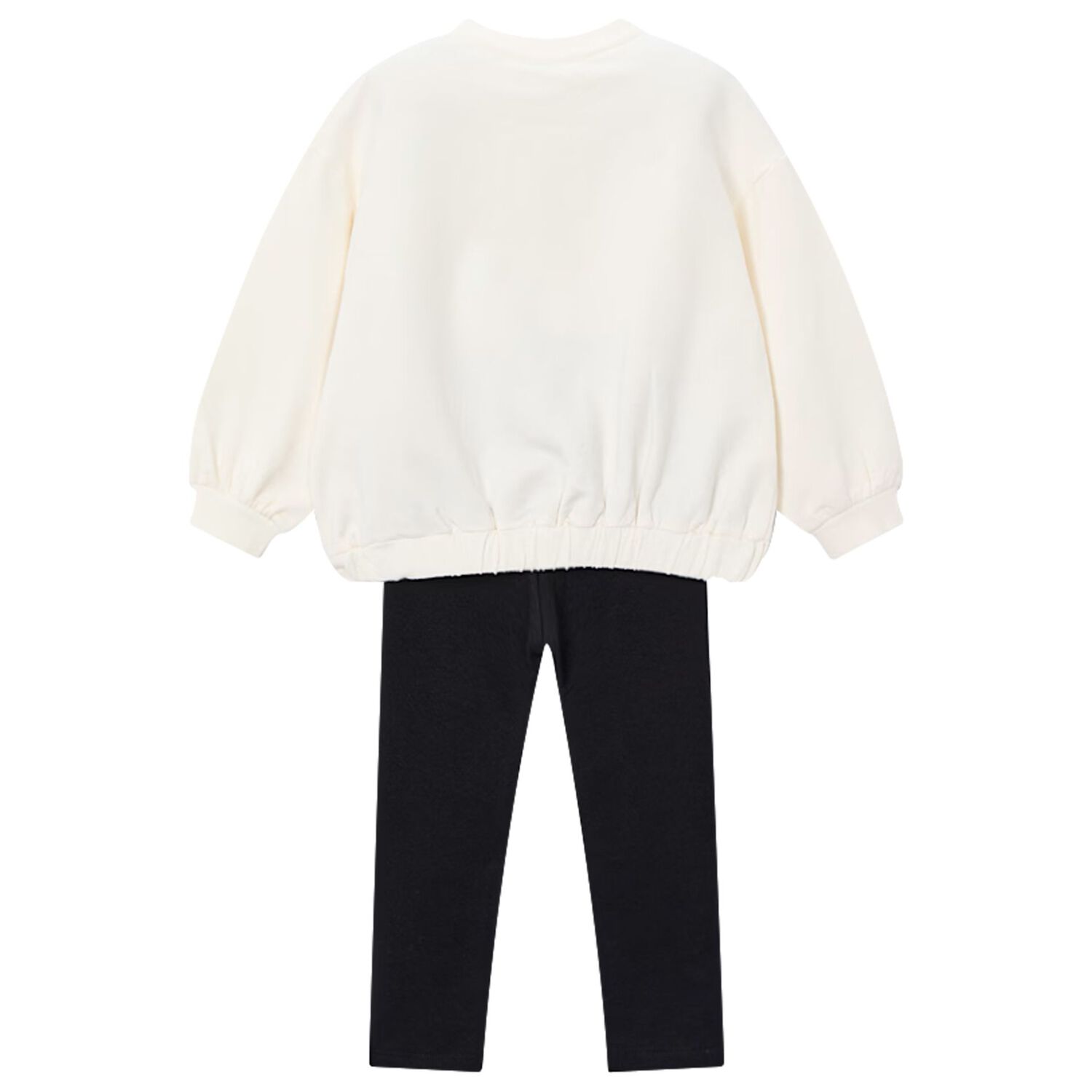 Girls Ivory & Black Bow Leggings Set, 1, hi-res image number null