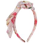 Girls Pink Floral Chiffon Headband, 1, hi-res