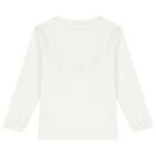 Boys White Logo Long Sleeve Top, 1, hi-res