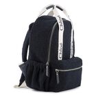 Girls Navy Blue Sherpa Fleece Backpack, 1, hi-res