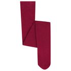 Girls Burgundy Knitted Tights, 1, hi-res