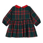 Baby Girls Green & Red Tartan Dress, 1, hi-res