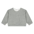 طقم تنوره بنات بالشعار باللون الابيض والرمادى , 1, hi-res