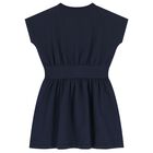 Girls Navy Blue Logo Dress, 2, hi-res