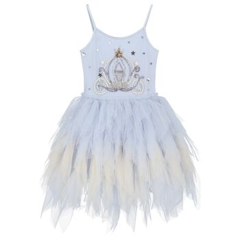 Girls Blue Tulle Crown Dress
