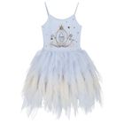 Girls Blue Tulle Crown Dress, 1, hi-res