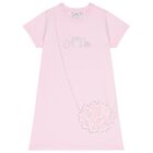 Girls Pink Cotton Bag Print Dress, 1, hi-res
