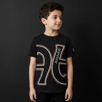 Boys Black Logo T-Shirt