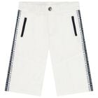 Boys White Logo Shorts, 1, hi-res