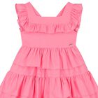 Girls Pink Tiered Dress, 1, hi-res