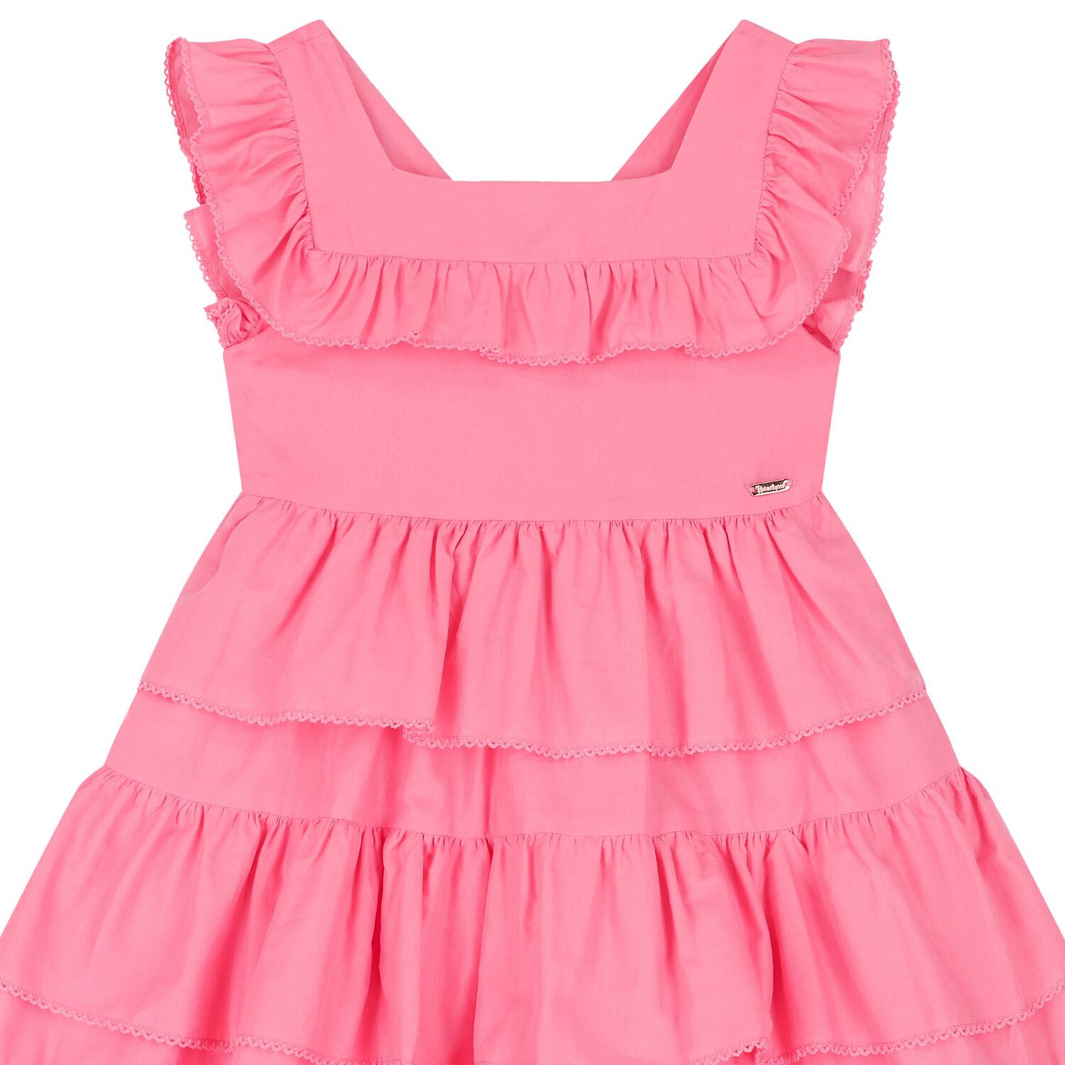 Girls Pink Tiered Dress, 1, hi-res