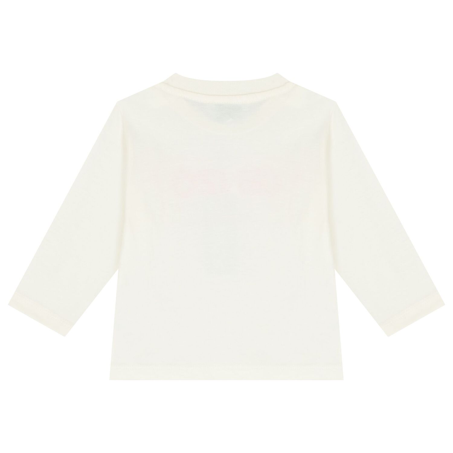 Younger Girls White Logo Long Sleeve Top, 1, hi-res
