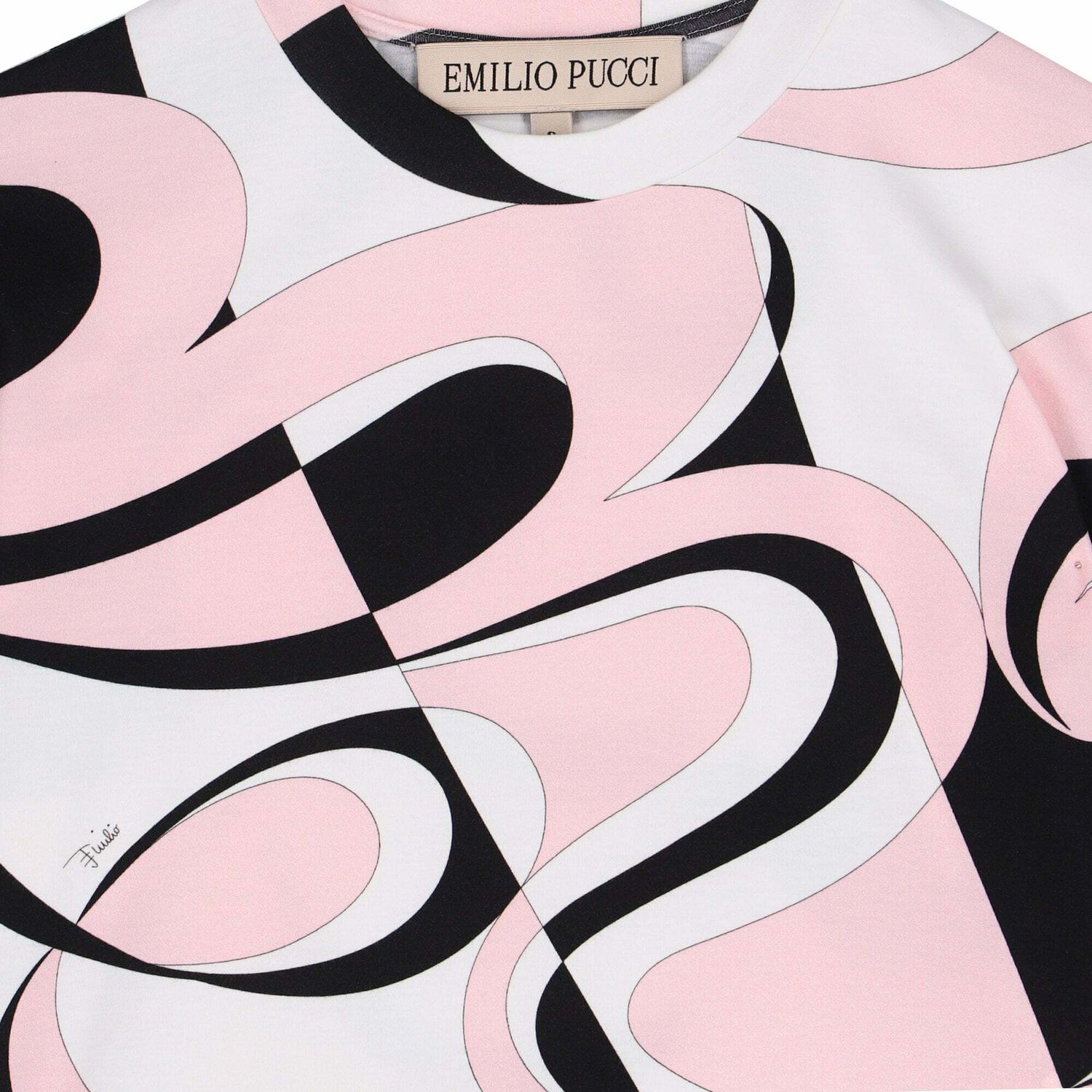 Girls Pink, White & Black Tunic Dress, 1, hi-res