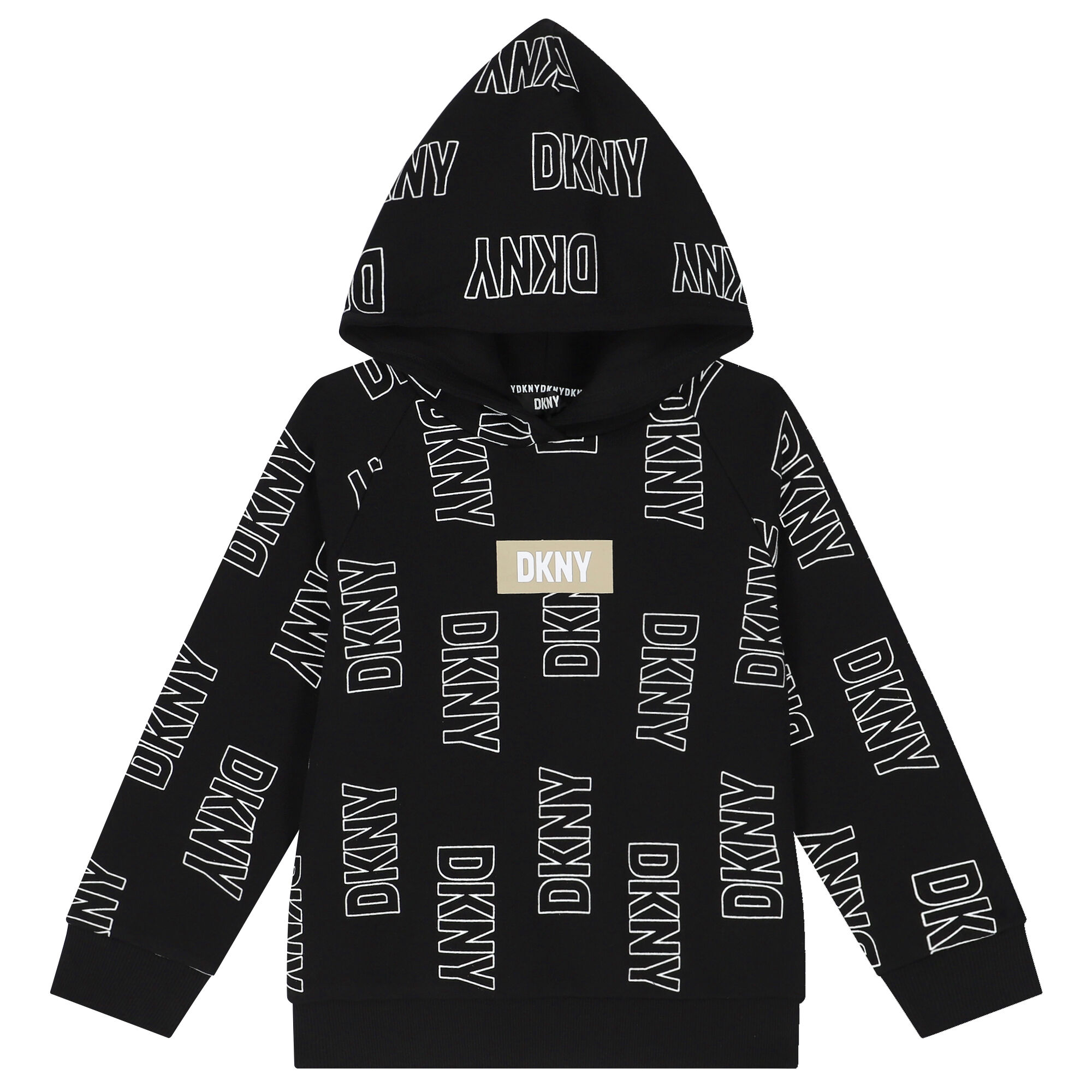 DKNY Black Logo Hooded Top Junior Couture