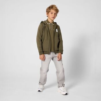 Boys Green Logo Hooded Zip Up Top