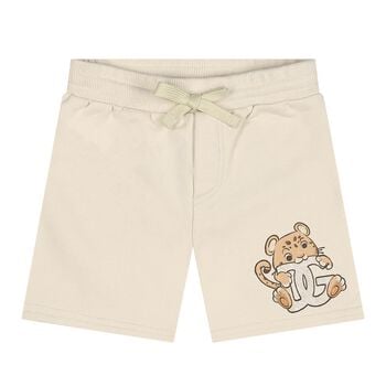 Baby Boys Beige Leopard Shorts