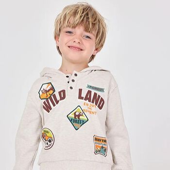Boys Beige Hooded Tracksuit, 1 Boys Beige Hooded Tracksuit