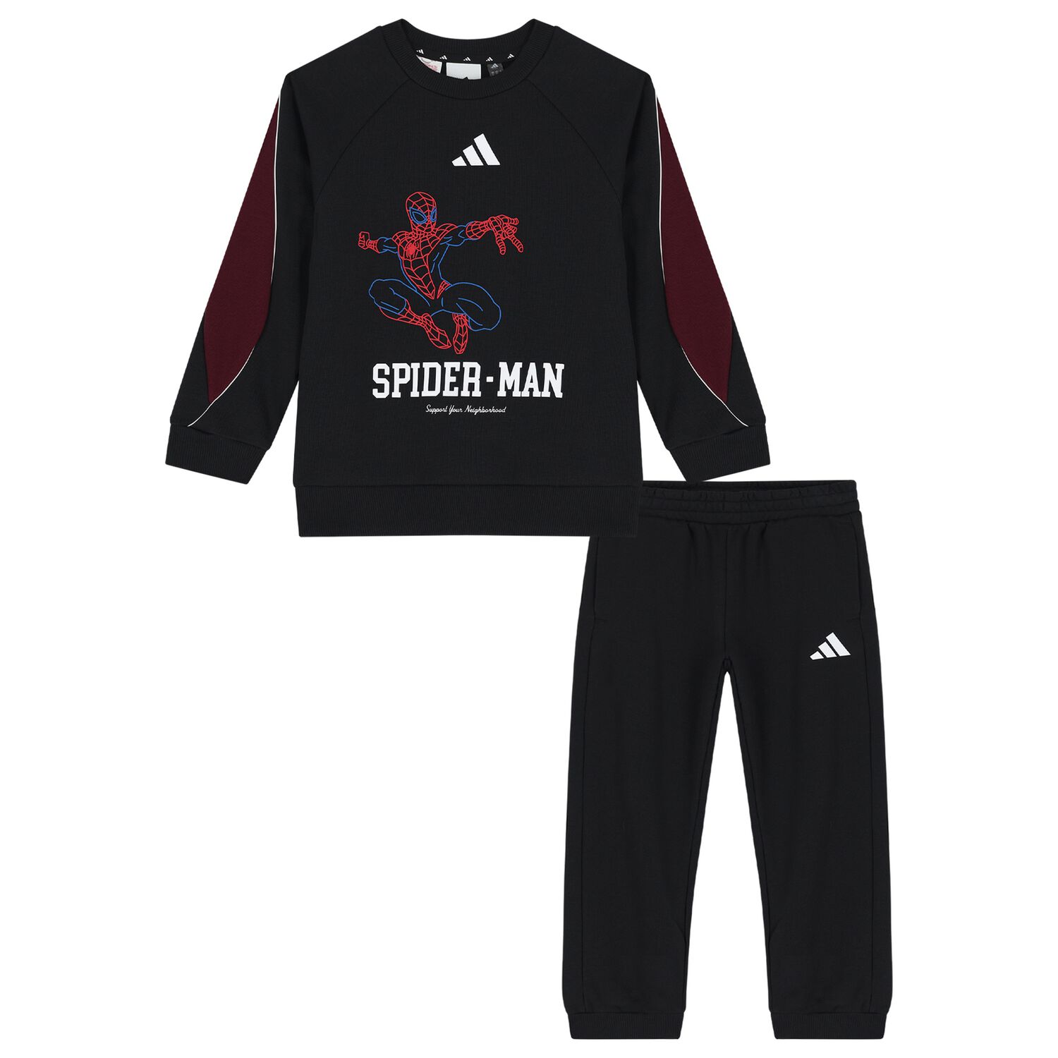 Boys Black Logo Spidersman Marvel Tracksuit, 1, hi-res