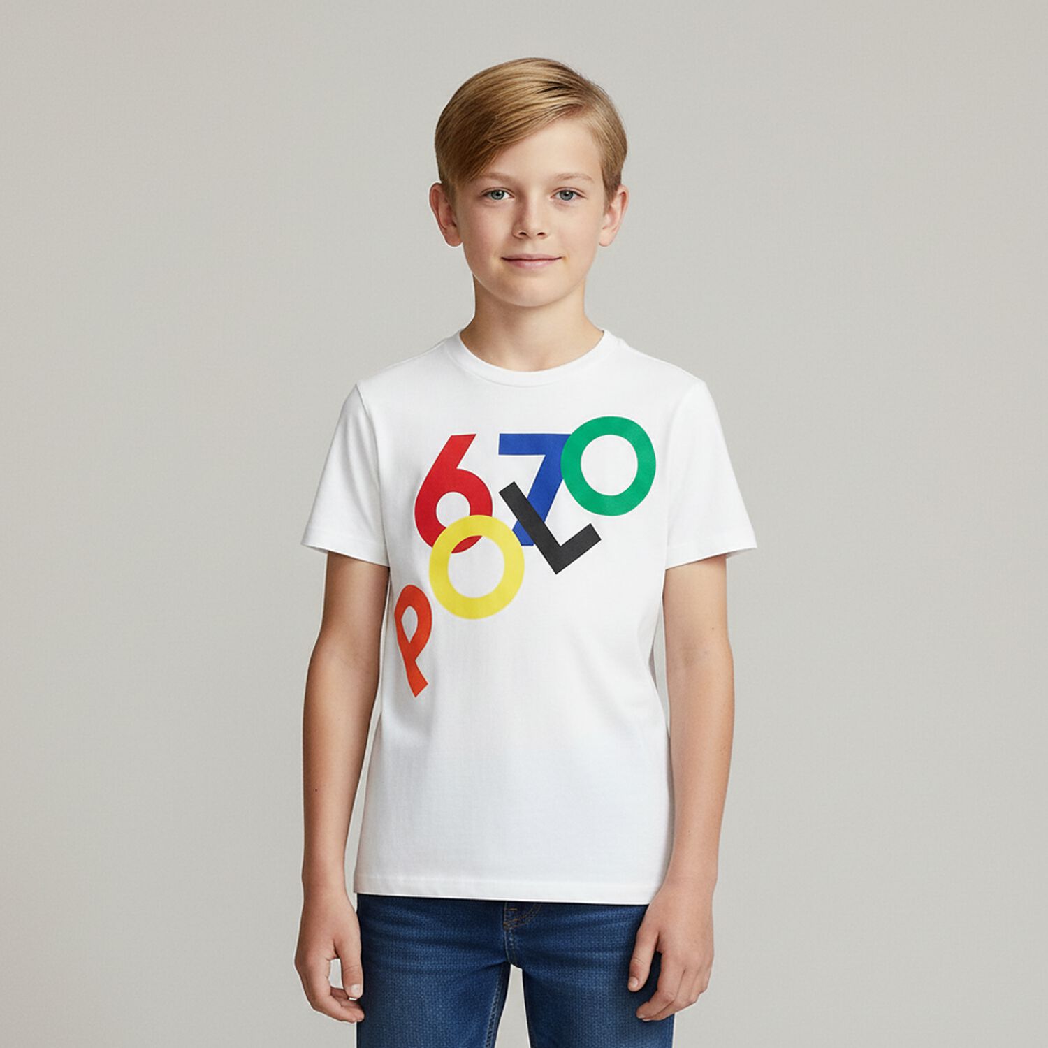 Boys White Logo T-Shirt, 1, hi-res