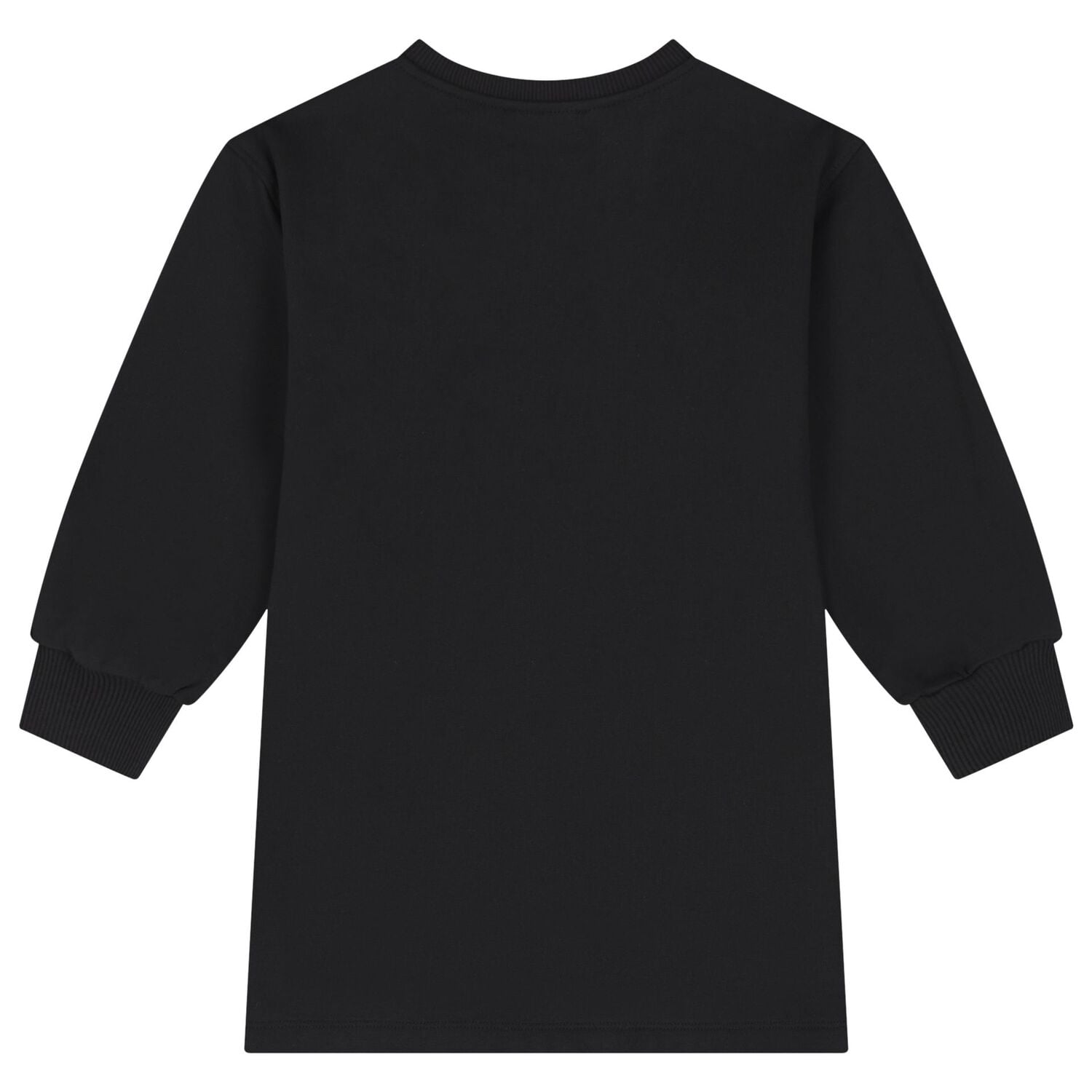 Girls Black Teddy Bear Logo Swearshirt Dress, 4, hi-res